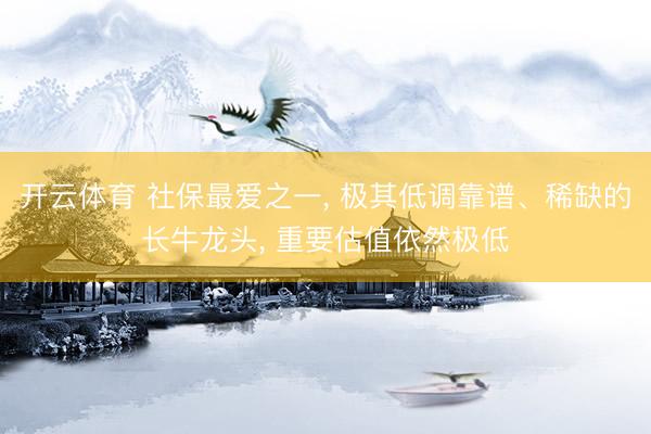 开云体育 社保最爱之一, 极其低调靠谱、稀缺的长牛龙头, 重要估值依然极低