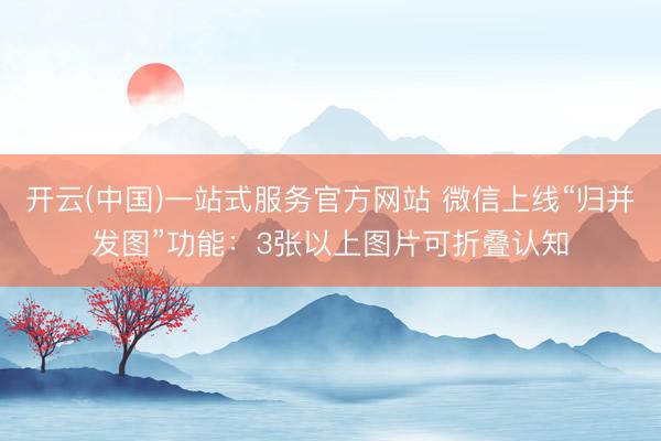 开云(中国)一站式服务官方网站 微信上线“归并发图”功能：3张以上图片可折叠认知