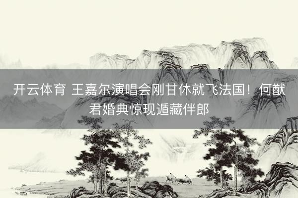 开云体育 王嘉尔演唱会刚甘休就飞法国！何猷君婚典惊现遁藏伴郎