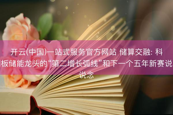 开云(中国)一站式服务官方网站 储算交融: 科创板储能龙头的“第二增长弧线”和下一个五年新赛说念