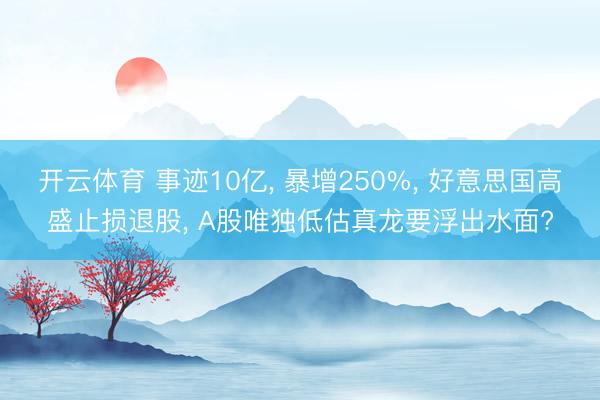 开云体育 事迹10亿， 暴增250%， 好意思国高盛止损退股， A股唯独低估真龙要浮出水面?